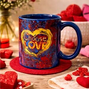 Blue 'Choose Love' Mug